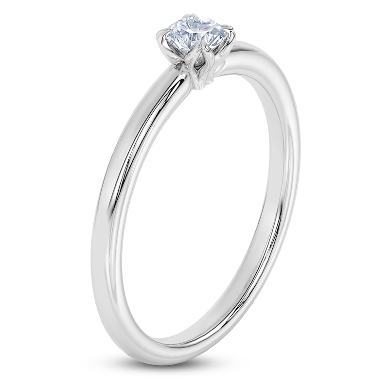 Main Image 2 of Round-Cut Diamond Solitaire Engagement Ring 1/4 ct tw 14K White Gold (I2/I)