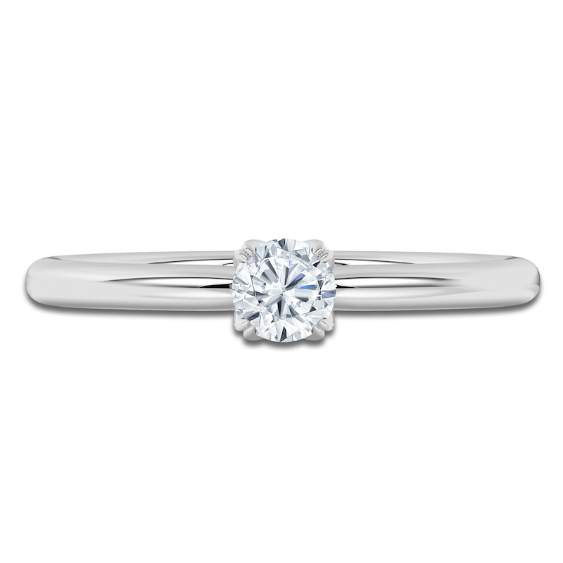 Main Image 3 of Round-Cut Diamond Solitaire Engagement Ring 1/4 ct tw 14K White Gold (I2/I)