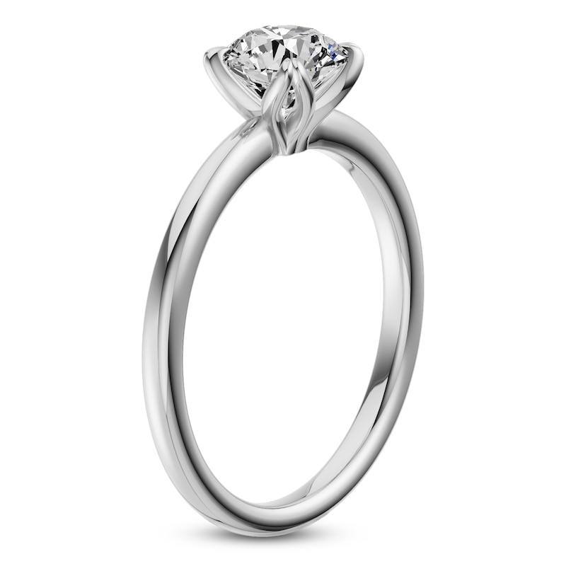 Main Image 2 of Certified Round-Cut Diamond Solitaire Engagement Ring 1 ct tw 14K White Gold (I1/I)