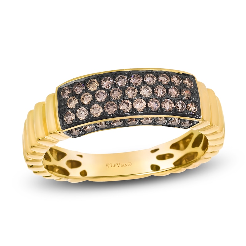 Main Image 1 of Le Vian Chocolate Diamonds Ribbed Ring 1/2 ct tw 14K Honey Gold