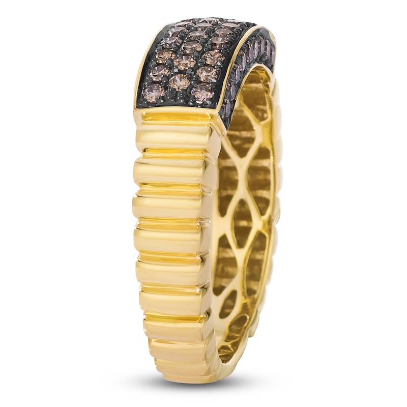 Main Image 2 of Le Vian Chocolate Diamonds Ribbed Ring 1/2 ct tw 14K Honey Gold