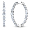 Thumbnail Image 2 of Lab-Grown Diamond Graduated Inside-Out Hoop Earrings 2 ct tw 14K White Gold