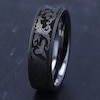 Thumbnail Image 4 of Men's Scrollwork & Birds Comfort-Fit Wedding Band Tungsten Carbide 7mm