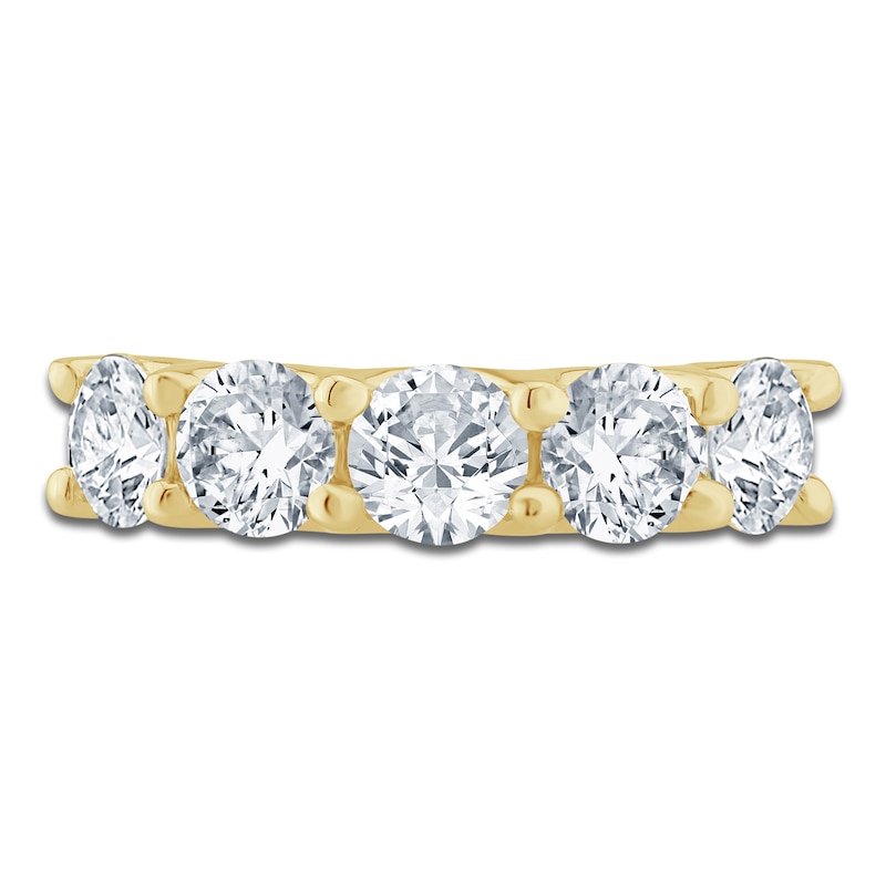 Main Image 3 of Lab-Grown Diamond Five-Stone Anniversary Ring 3 ct tw 14K Yellow Gold