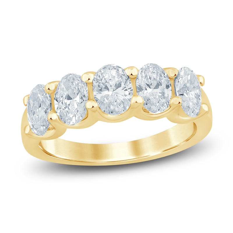 Main Image 1 of Oval-Cut Lab-Grown Diamond Five-Stone Anniversary Ring 2 ct tw 14K Yellow Gold