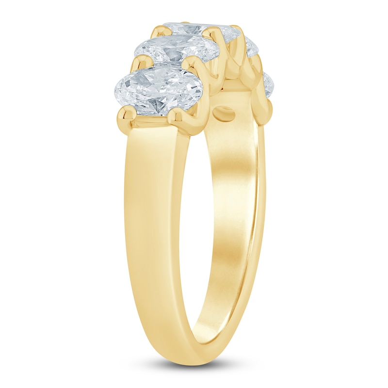Main Image 2 of Oval-Cut Lab-Grown Diamond Five-Stone Anniversary Ring 2 ct tw 14K Yellow Gold