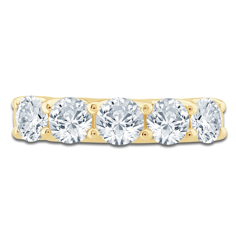 Main Image 3 of Lab-Grown Diamond Five-Stone Anniversary Ring 2 ct tw 14K Yellow Gold