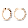 Thumbnail Image 3 of Marquise-Cut Lab-Grown Diamond Hoop Earrings 2 ct tw 14K Rose Gold