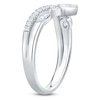 Thumbnail Image 2 of Certified Marquise & Round-Cut Bezel-Set Diamond Contour Wedding Band 1/2 ct tw 14K White Gold