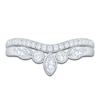 Thumbnail Image 3 of Certified Marquise & Round-Cut Bezel-Set Diamond Contour Wedding Band 1/2 ct tw 14K White Gold