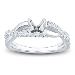 Lab-Grown Diamond Twist Shank Engagement Ring Setting 1/2 ct tw 14K White Gold