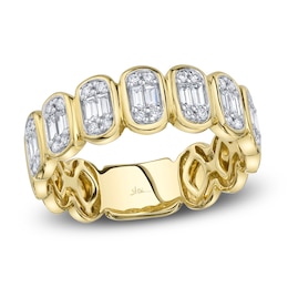 Shy Creation Baguette & Round-Cut Multi-Diamond Ring 3/8 ct tw 14K Yellow Gold SC55027028RD