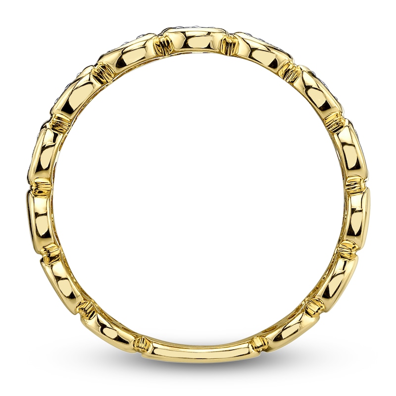 Main Image 4 of Shy Creation Baguette & Round-Cut Multi-Diamond Ring 3/8 ct tw 14K Yellow Gold SC55027028RD