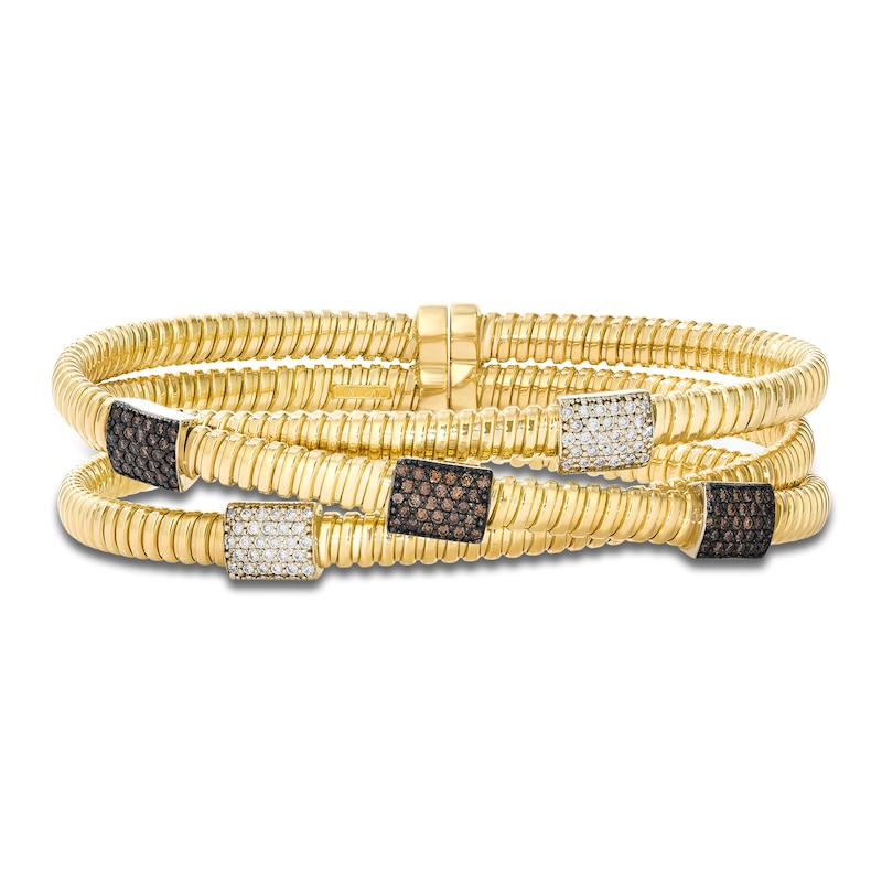 Main Image 1 of Le Vian Diamond Flex Crossover Bangle Bracelet 1 ct tw 14K Honey Gold