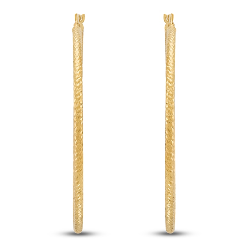 Main Image 3 of Diamond-Cut Hoop Earrings 10K Yellow Gold 40mm