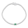 Thumbnail Image 2 of Baguette-Cut Natural Emerald & Diamond Bracelet 3/4 ct tw 10K White Gold 7"