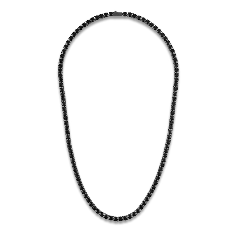 Main Image 1 of 1933 by Esquire Men's Natural Black Spinel Line Necklace Black Rhodium-Plated Sterling Silver 22.5"