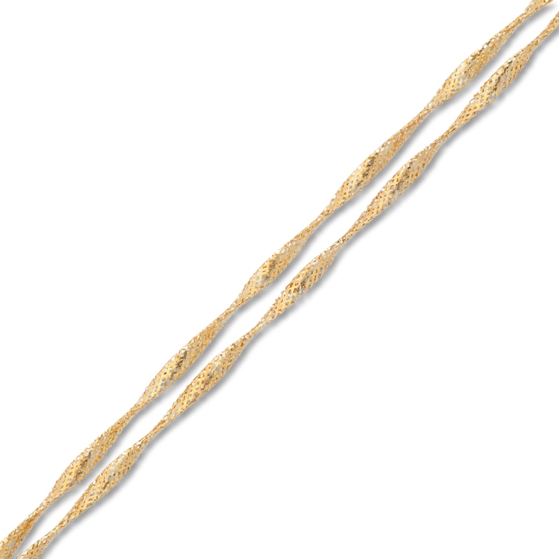 Main Image 2 of Italia D'Oro Layered Mesh Necklace Solid 14K Yellow Gold 20"