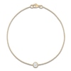 Thumbnail Image 1 of Round-Cut Lab-Grown Diamond Bezel-Set Solitaire Bracelet 1/4 ct tw 14K Yellow Gold 7.5" (SI2/F)