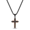 Thumbnail Image 1 of Men's Black Diamond Cross Necklace 1/5 ct tw Black & Rose Ion-Plated Stainless Steel 24"