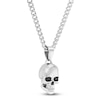Thumbnail Image 2 of Men's Black Diamond Skull Necklace 1/20 ct tw Stainless Steel 24"