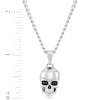 Thumbnail Image 4 of Men's Black Diamond Skull Necklace 1/20 ct tw Stainless Steel 24"