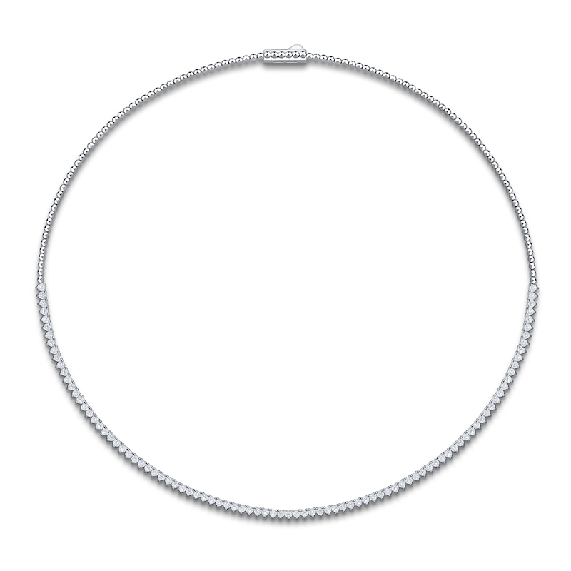 Main Image 1 of Lab-Grown Diamond Necklace 3 ct tw 14K White Gold 17"