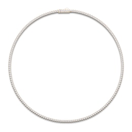 Lab-Grown Diamond Tennis Necklace 7 ct tw 14K Yellow Gold 17"