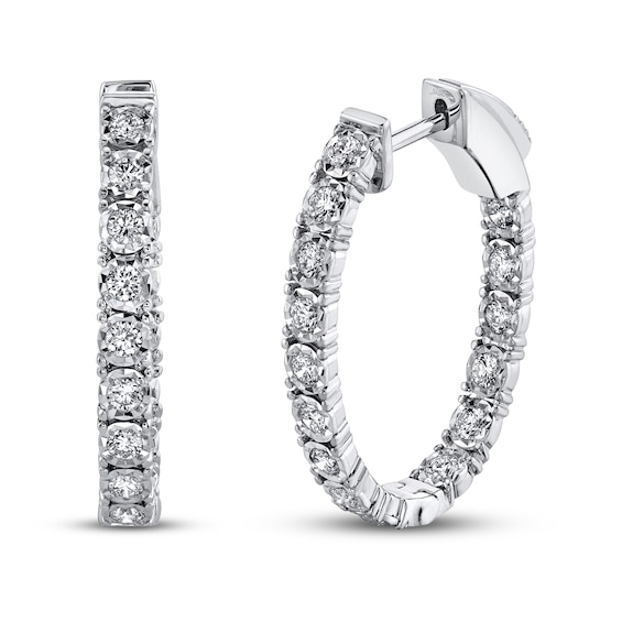 Shy Creation Diamond Earrings 7/8 ct tw 14K White Gold SC55009478
