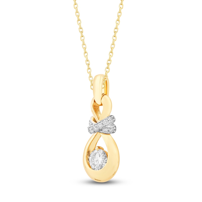 Main Image 3 of Captivate Diamond Necklace 1/2 ct tw 14K Two-Tone Gold 18"