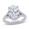 Thumbnail Image 1 of Oval-Cut Lab-Grown Diamond Halo Split Shank Engagement Ring 3-1/4 ct tw 14K White Gold
