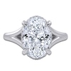 Thumbnail Image 3 of Oval-Cut Lab-Grown Diamond Halo Split Shank Engagement Ring 3-1/4 ct tw 14K White Gold