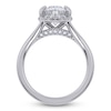 Thumbnail Image 4 of Oval-Cut Lab-Grown Diamond Halo Split Shank Engagement Ring 3-1/4 ct tw 14K White Gold