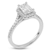 Thumbnail Image 2 of Emerald-Cut Lab-Grown Diamond Halo Engagement Ring 1-1/8 ct tw 14K White Gold