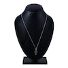 Thumbnail Image 3 of Diamond Cross Necklace 1/10 ct tw Round 10K White Gold 18"