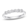 Thumbnail Image 1 of Certified Princess & Round-Cut Diamond Scalloped Edge Anniversary Ring 1/2 ct tw 14K White Gold