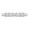 Thumbnail Image 3 of Certified Princess & Round-Cut Diamond Scalloped Edge Anniversary Ring 1/2 ct tw 14K White Gold