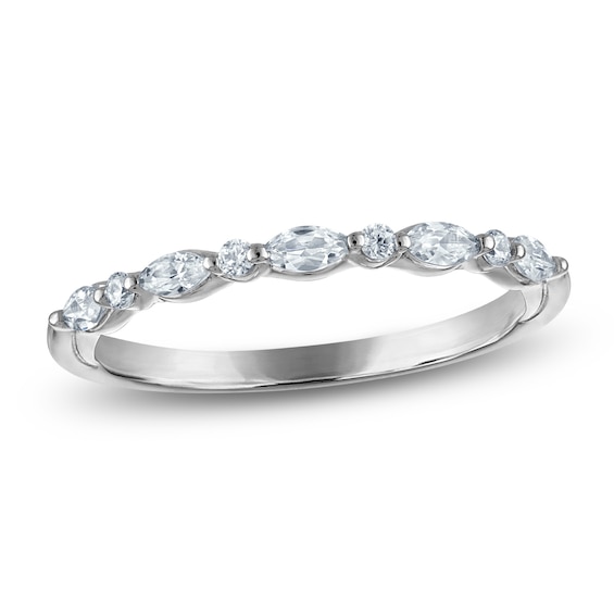 Chosen Certified Marquise & Round-Cut Diamond Anniversary Ring 1/4 ct tw 14K White Gold