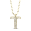 Thumbnail Image 1 of Shy Creation Bubble "T" Diamond Initial Necklace 1/20 ct tw 14K Yellow Gold 18" SC55028332-T