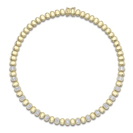 Shy ICON Lumeria Baguette & Round-Cut Diamond Pillow Link Necklace 1-3/4 ct tw 14K Yellow Gold 17" B22001093V4Z17