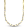 Thumbnail Image 2 of Shy ICON Lumeria Baguette & Round-Cut Diamond Pillow Link Necklace 1-3/4 ct tw 14K Yellow Gold 17" B22001093V4Z17