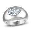 Thumbnail Image 1 of Jared Signature Certified Pear-Shaped Lab-Grown Diamond Solitaire Bezel-Set Domed Fashion Ring Sterling Silver (VS2/F)
