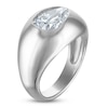 Thumbnail Image 2 of Jared Signature Certified Pear-Shaped Lab-Grown Diamond Solitaire Bezel-Set Domed Fashion Ring Sterling Silver (VS2/F)