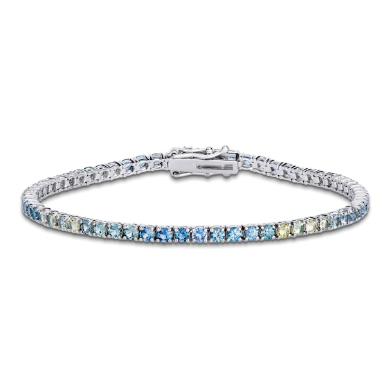 Le Vian Natural Montana Sapphire Ombré Tennis Bracelet 14K Vanilla Gold 7"