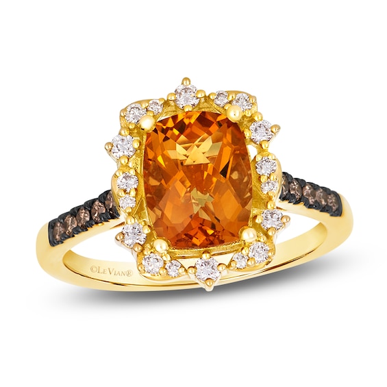 Le Vian Cushion-Cut Natural Citrine & Diamond Ring 1/3 ct tw 14K Honey Gold