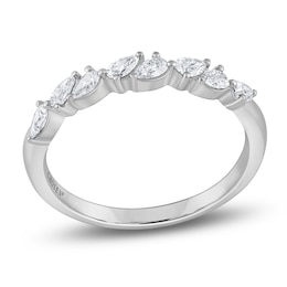 Chosen Certified Pear-Shaped Diamond Stackable Anniversary Ring 3/8 ct tw 14K White Gold