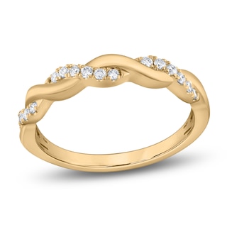 Chosen Certified Diamond Stackable Twist Wedding Band 1/6 ct tw 14K Yellow Gold