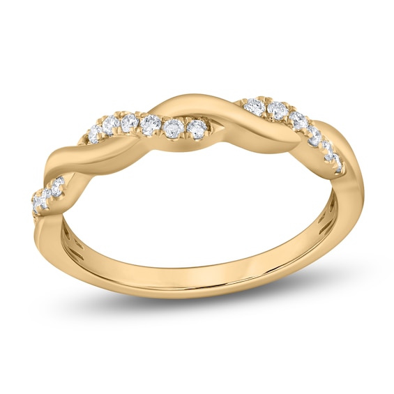 Chosen Certified Diamond Stackable Twist Anniversary Ring 1/6 ct tw 14K Yellow Gold