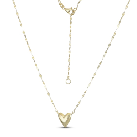 Abstract Heart Necklace 10K Yellow Gold 18"