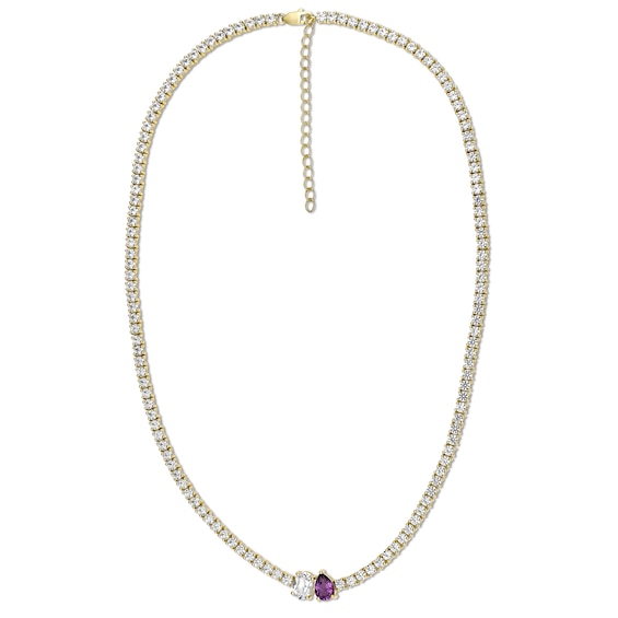 Birthstone Tennis Necklace (2 Stones)
